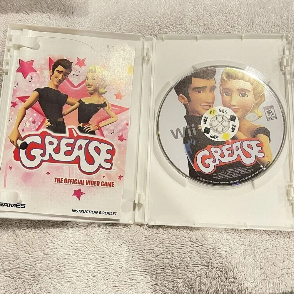 Grease (Nintendo Wii, 2010) TESTED COMPLETE CASE DISC BOOKLET Video Game